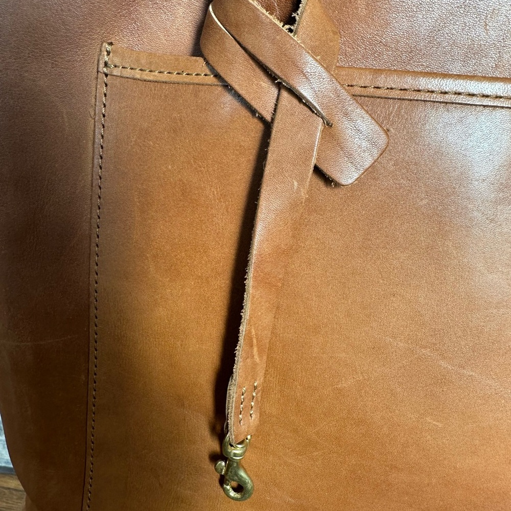 Whipping Post WP Standard Oversized Tan Leather Tote- VGUC - Picture 7 of 11